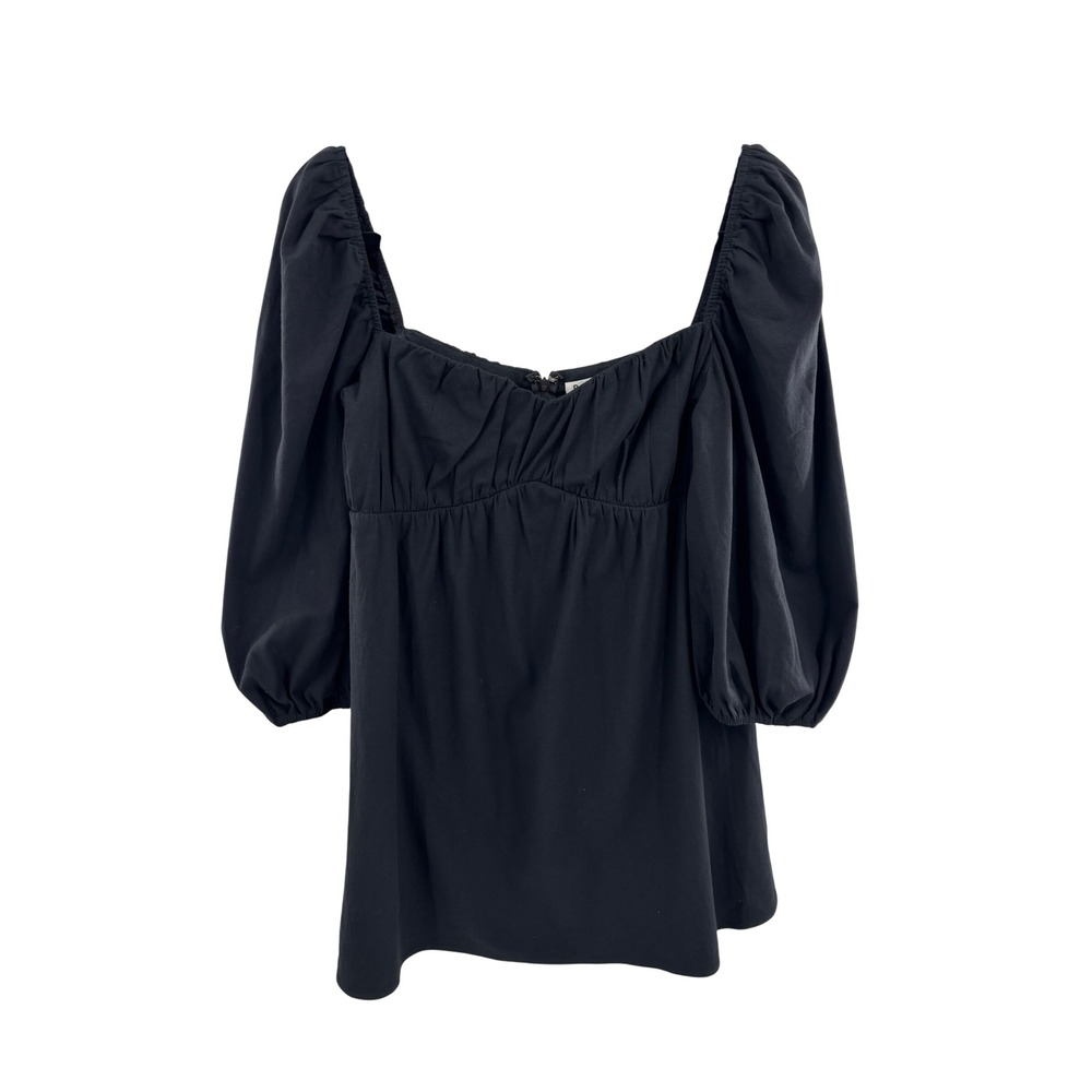 Reformation Black Square Neck Puff Sleeve Mini Dress Size‎ 4